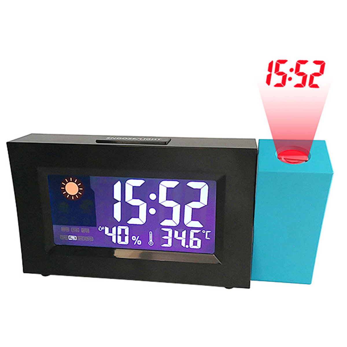프로젝션 알람 시계 온도 습도 침대 옆 홈 오피스 프로젝션 디지털 알람 시계